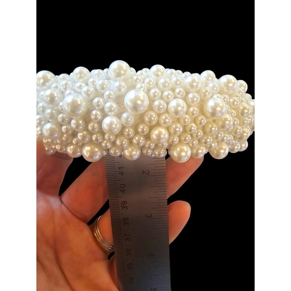 White/Large Pearl Bridal Headband - Marionat - Picture 7 of 7